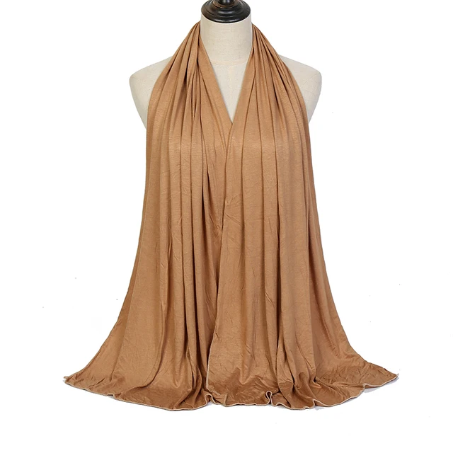 Écharpe Hijab en Jersey de coton Modal de qualité supérieure, châle musulman Long, Turban doux uni, bandeau pour femmes, bandeau africain 170x60cm