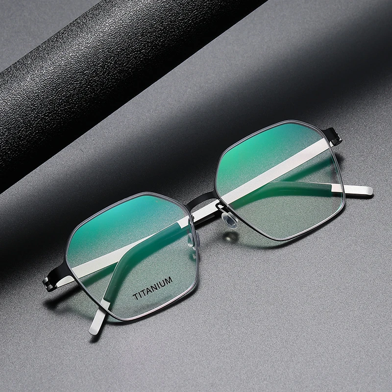 

Denmark Linde 9624 Titanium No Screw Korea Square Glasses Frames Optical Ultra-light Business Prescription Glasses