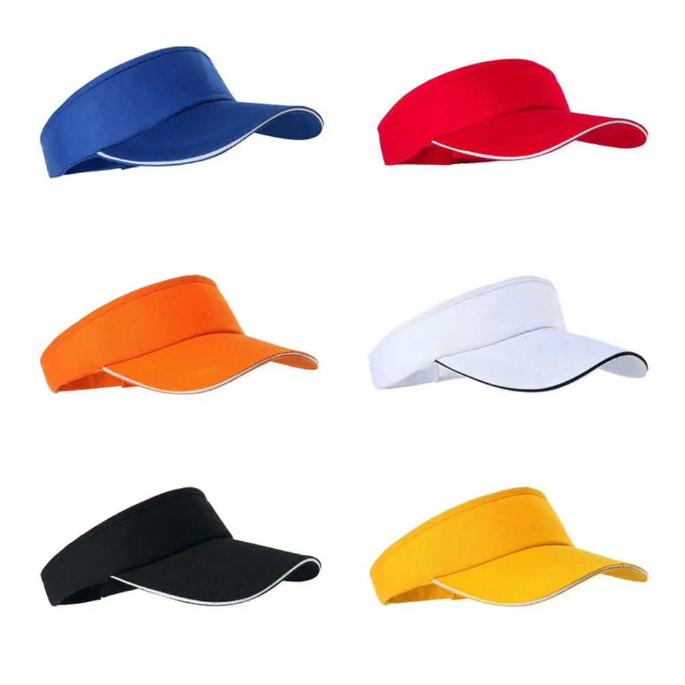 Summer Sun Hats Men Women Cotton Adjustable Visor UV Protection Empty Solid Sport Tennis Golf Running Sunscreen Baseball Cap