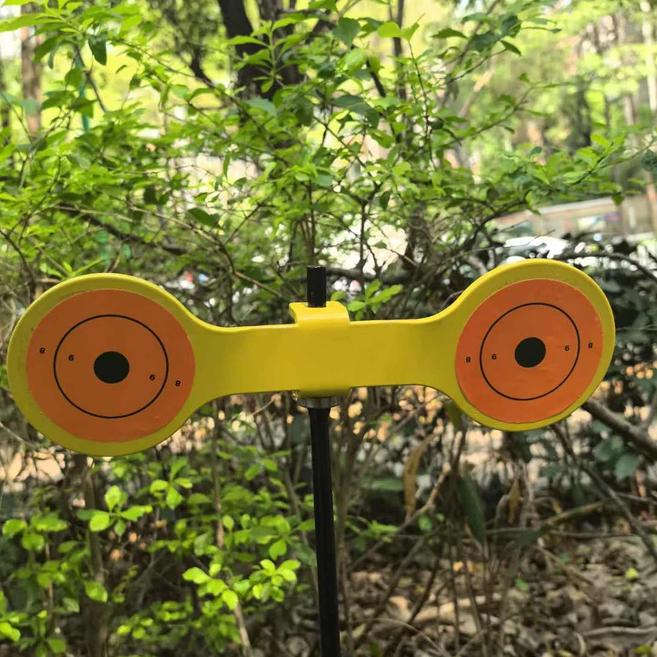 Set Da 5 Bersagli Rotanti In Metallo Per Carabina Ad Aria Compressa – Adesivi Arancione Ad Alta Visibilità Per Tiro Indoor/Outdoor