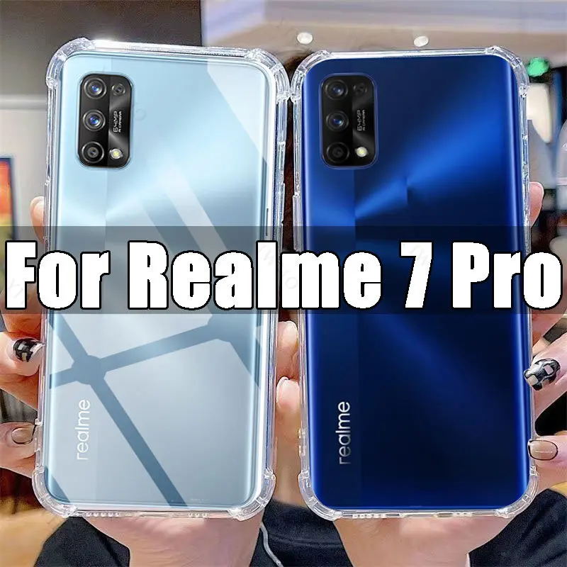 Funda de teléfono transparente para Realme 7 Pro TPU funda transparente Realme 7Pro 6,4 "RMX2170 fundas antiarañazos a prueba de golpes