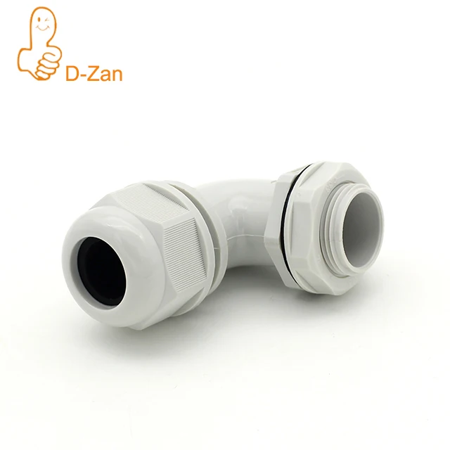 M16 Cable Gland 90 Degree Waterproof IP68 Nylon Joint Adjustable Locknut for 6mm-10mm Dia Cable Wire