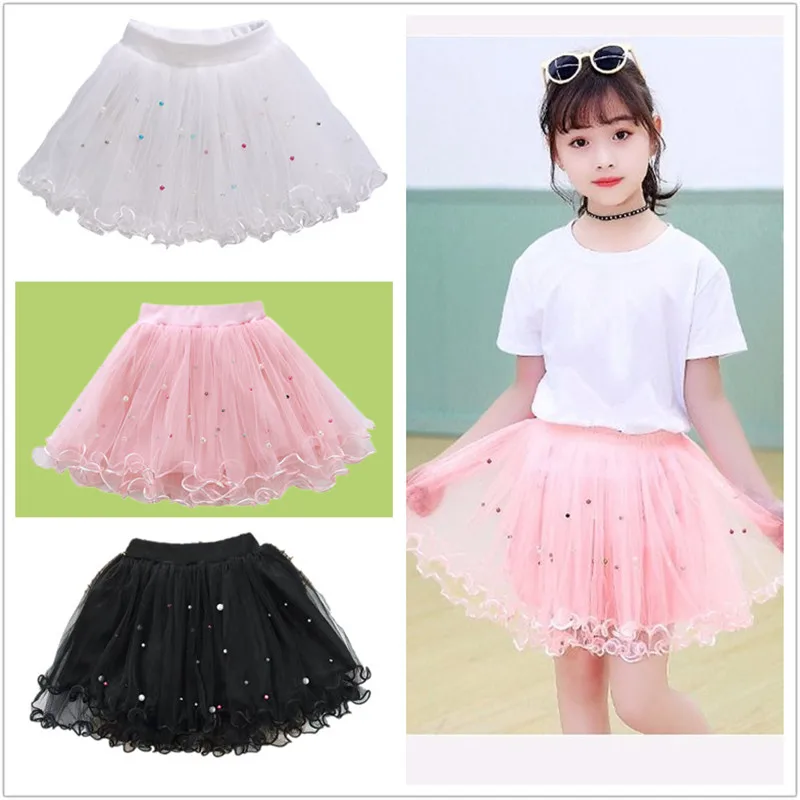 Princess Girls 3 layer Tutu Skirt for 3-14Y Children Ballet Dance Clothes Party Mini Pettiskirt Kids Pink /Black Fluffy Skirt ballet tutu skirt children skirts