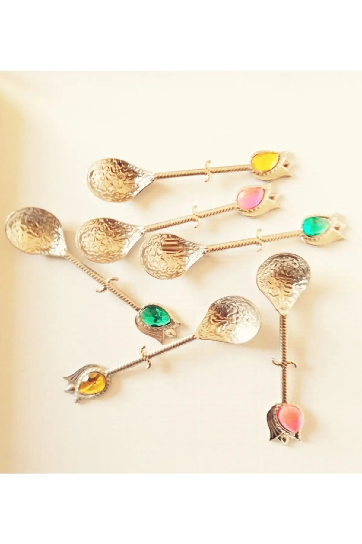Colorful Cubic Zirconia Seasoning Spoon 6lı | Дом и сад