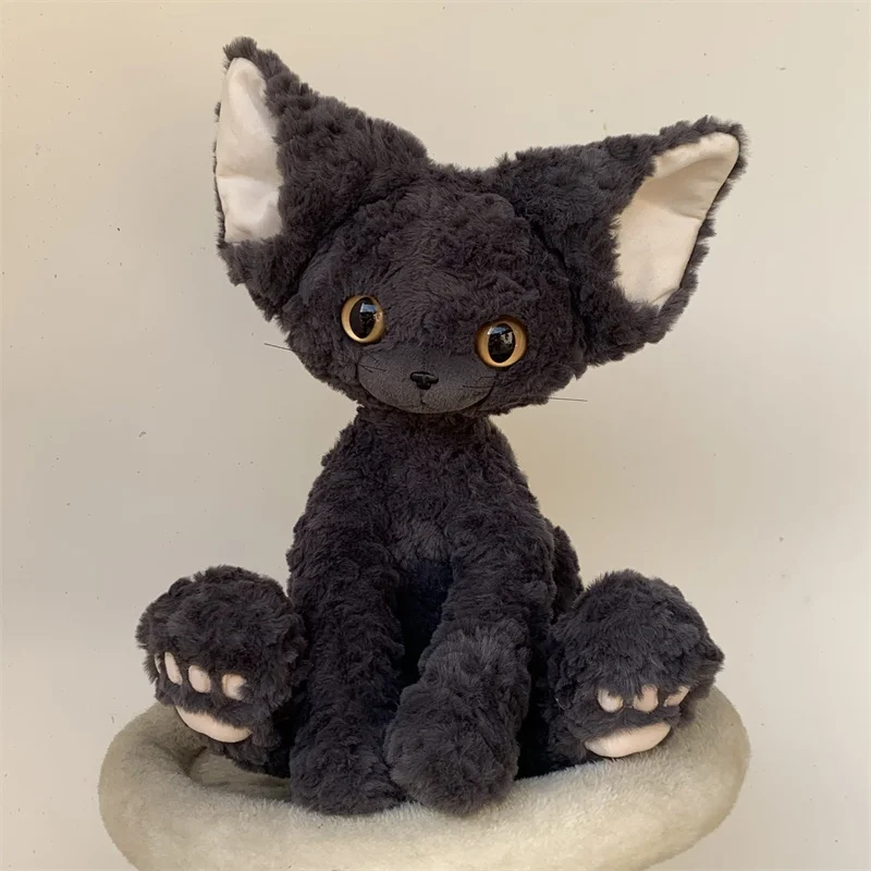 Zu-devon rex猫ぬいぐるみ、かわいいシミュレーションペット子猫