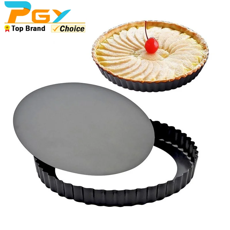 

10-32 см антипригарный Tart Quiche Flan Pan Формочки круглые съемные свободное дно рифленый сверхмощный пирог для пиццы торта выпечки сковорода формы для выпечки