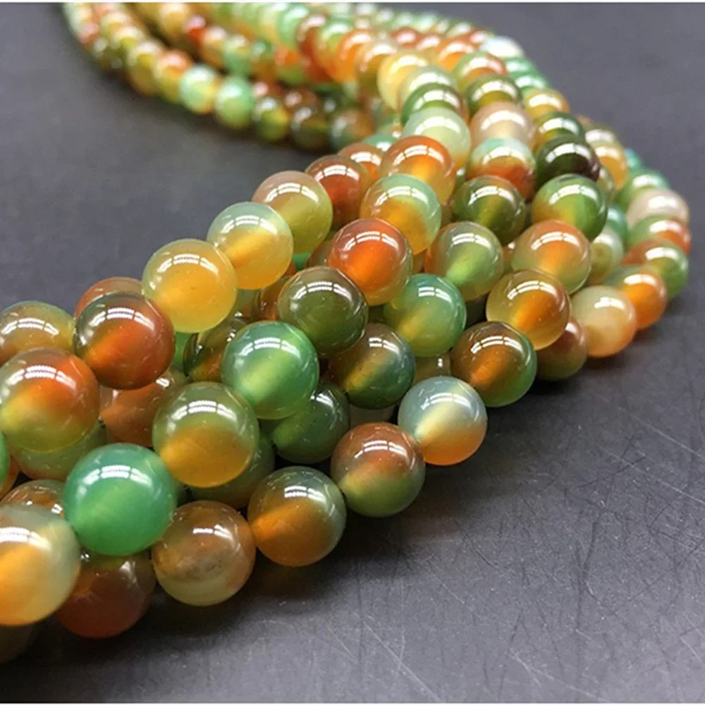 

6-12mm Round Loose Beads for Jewelry Making Natural Stone Peacock Agates DIY Women Bracelets Necklace Onyx Crimp Push Beading