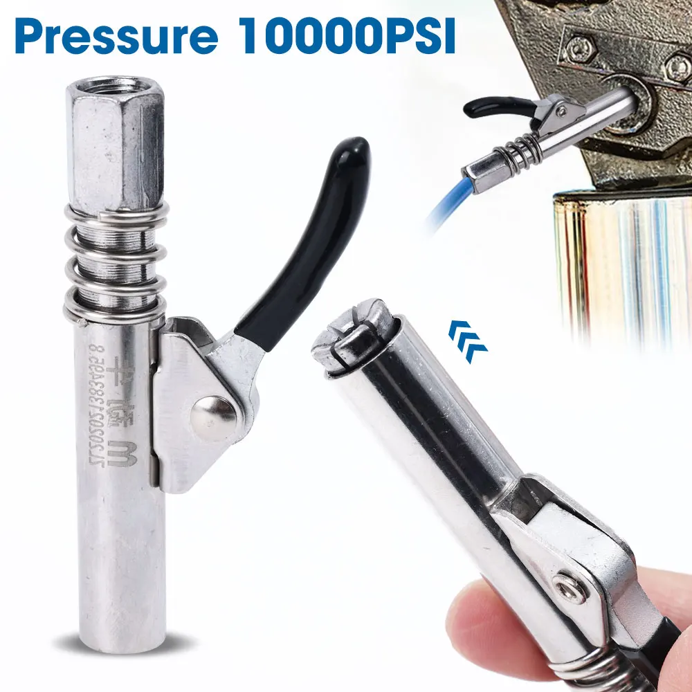 

Automobile Grease Gun Coupler Mini Manual Pump Head 10000PSI Syringe Lubrication Nozzle Oil Filling Tool Grease Injector Nipple