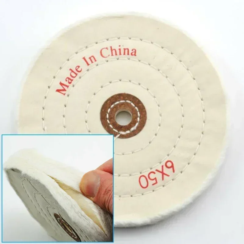 Bench Grinder Buffing Pads 6" Buffing Polishing Wheels 1/2" Arbor