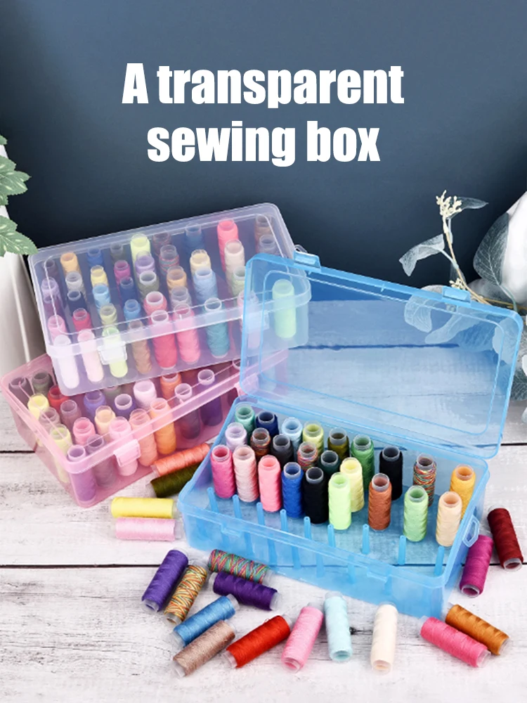 Description Picture 2 of item42 Axis Needle and Thread Box Household Storage Box Multi Functional Transparent Needle and Thread Set Thread Box Sorting