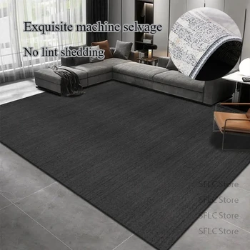 Tappeto da soggiorno in tinta unita tappeto semplice s per la decorazione della camera da letto Maison resistenza allo sporco tappetino nero tappeto da salotto di grandi dimensioni