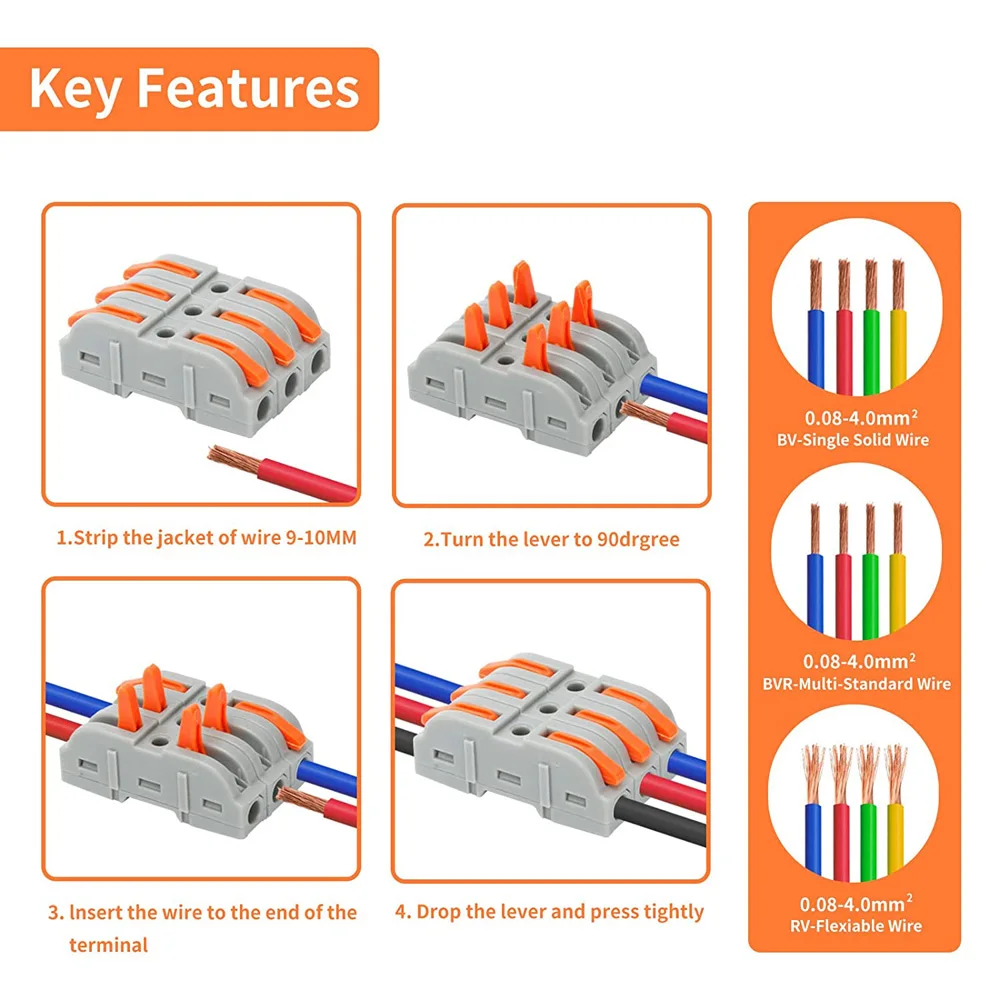 Wire Connectors Conectores de emenda para Circuito Inline 24-12 AWG