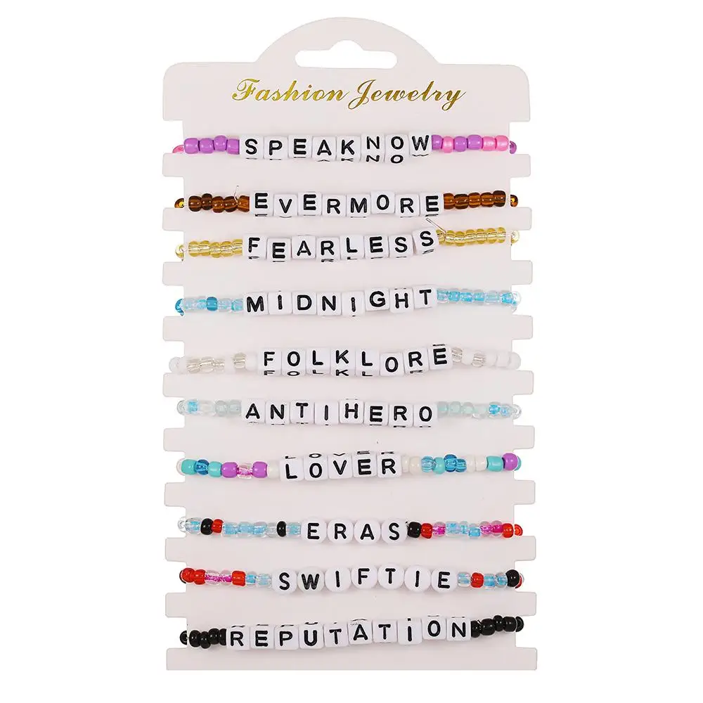 

10Pcs/Lot Colorful Lucky Letter Bracelet Rice Beads Bracelet For Men Women Jewelry Gift Multilayer Wrist Jewelry Accessories