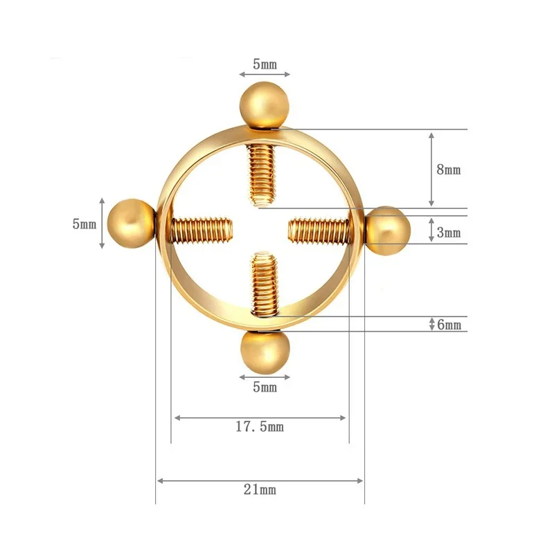 Nipple Clips 1 Pair Adjustable Stainless Steel Round Shield Body Nipple Clamps Non Piercing Stimulate Adult Games