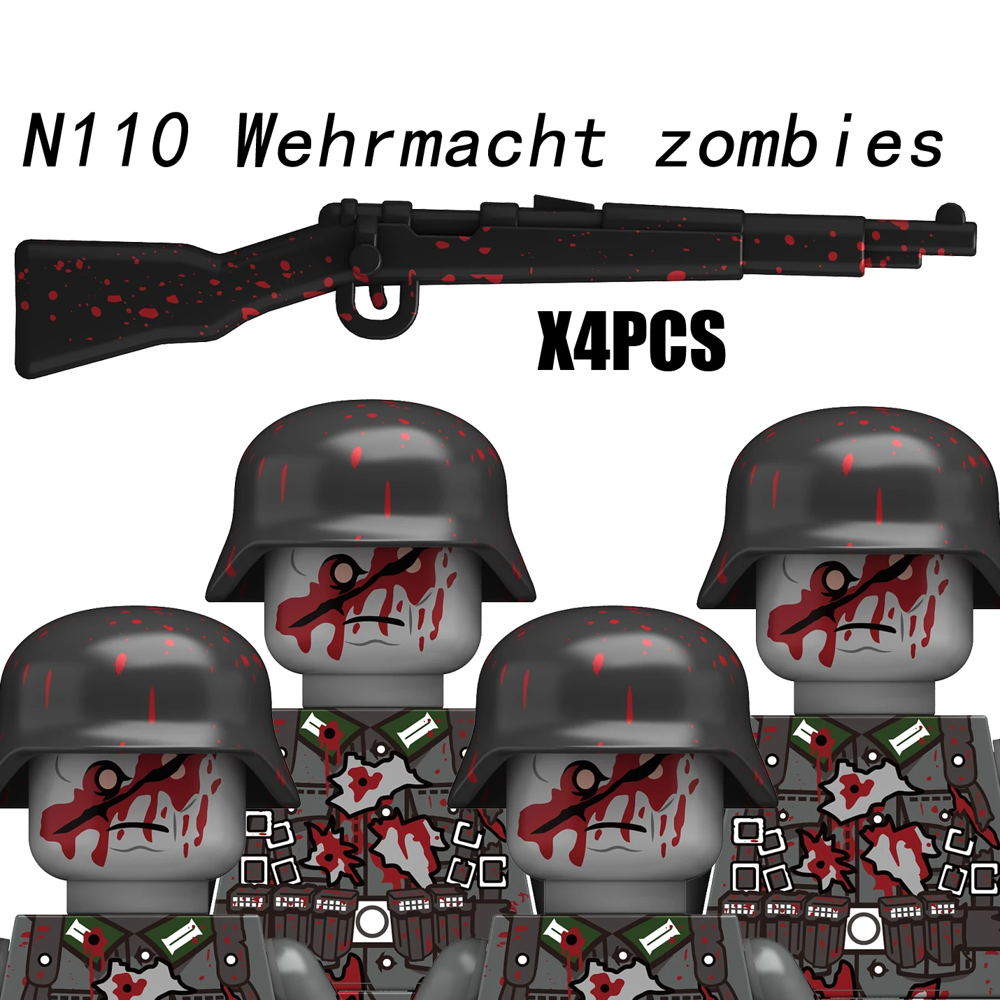QMLING Waffen Militär Set für Figuren, 30 Mini Soldaten Figuren Spielzeug, Ww2 Armee Waffen Spielzeug Set, Ww2 Military Kit für Kinder Geschenke