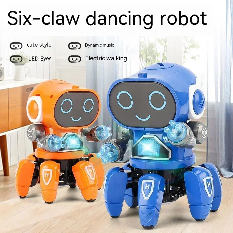 

Робот-танцующий с шестью когтями, электрическая восемь когтей с семью цветными лампочками и музыкой в качестве подарка на день рождения для детей и мальчиков