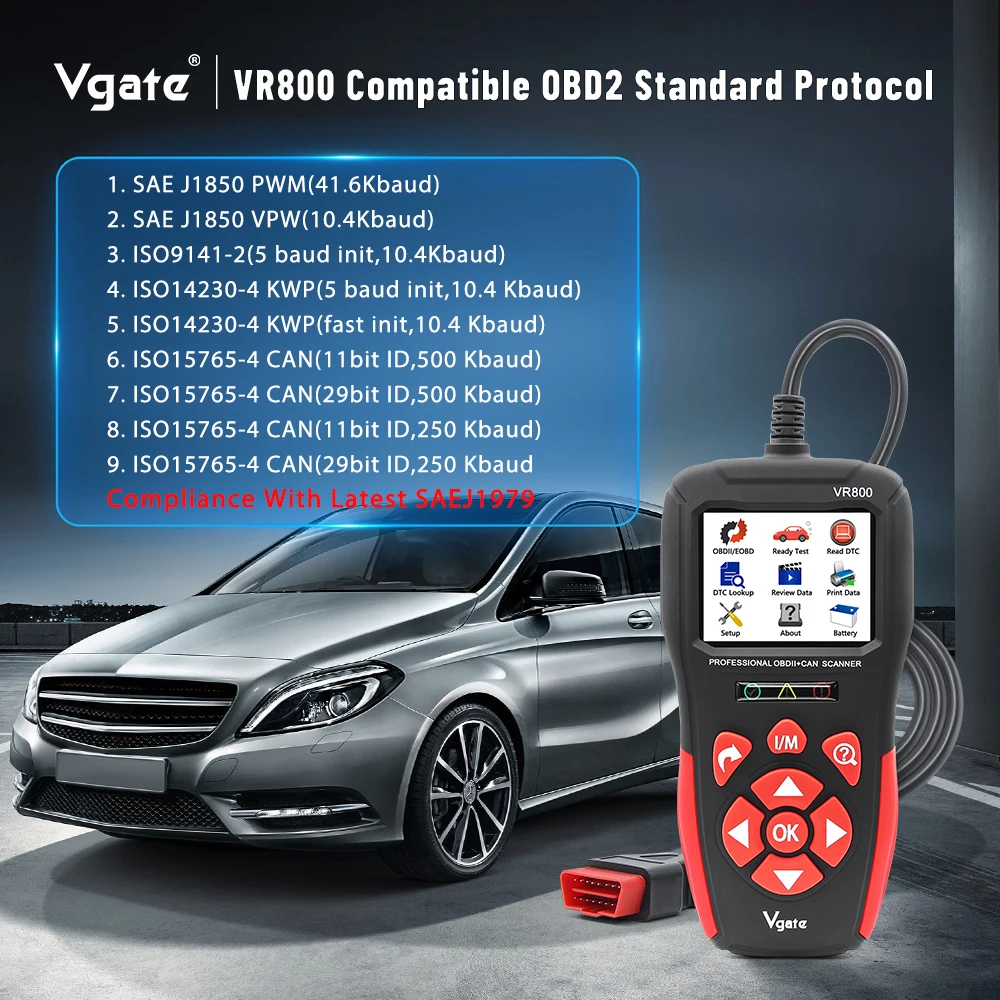 Автомобильный диагностический сканер Vgate VR800 многоязычный считыватель кодов