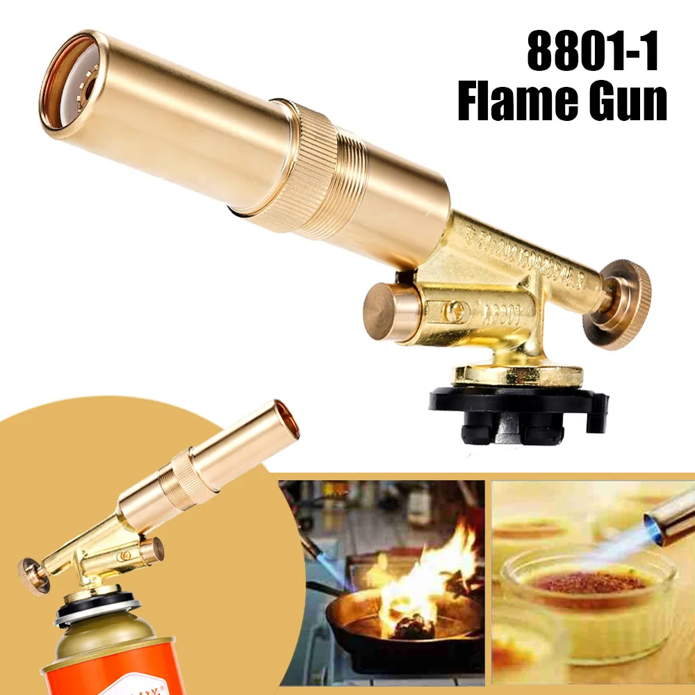 

Weld Torch Gas Burner Flame Gun High Temperature All Copper Gas Torch Brazing Automatic Ignition Gun Picnic BBQ Baking Igniter