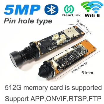 Mini telecamera Wifi da 5 MP 5MP HD P2P dimensioni 18mm audio modulo telecamera IP wireless slot per scheda SD PCB per sistema di telecamere CCTV domestico Hieasy