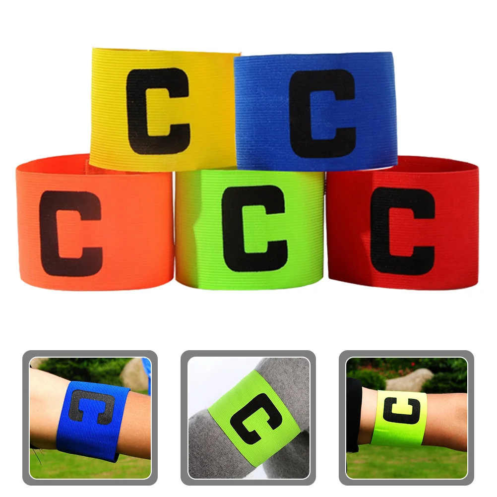 

5 Pcs Football Rugby Captain ArmJunior Captains Armband Soccer Junior Captains Armband Wear-resistant Accessory Major