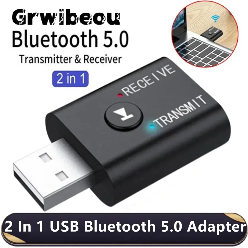 2 в 1 USB Bluetooth адаптер 5,0 передатчик Bluetooth для компьютера ТВ ноутбука динамика гарнитуры адаптер беспроводной Bluetooth приемник цена и фото