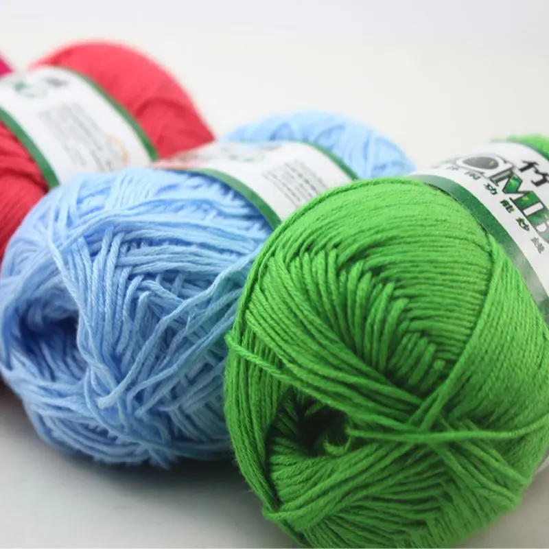 50g /Pcs 145 Meters High Quality Baby Yarn Soft Smooth Natural Bamboo Cotton Hand Woven Yarn Cotton Crochet Knitted Fabric 4