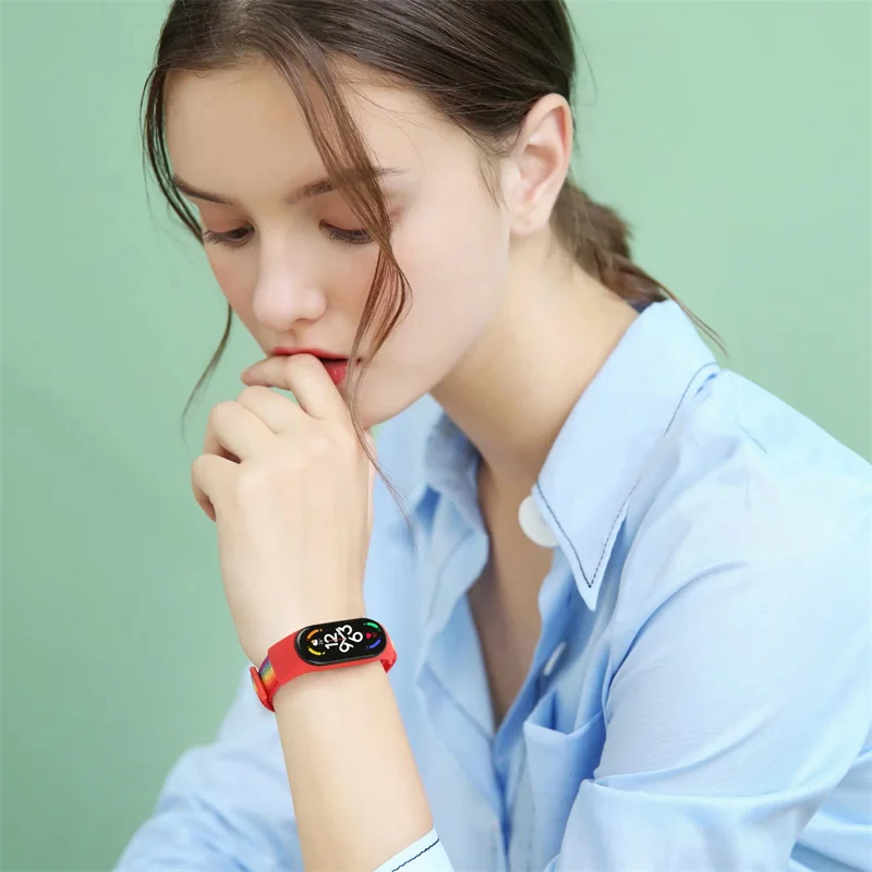 Nylon Strap For xiaomi mi band 7 6 Bracelet watchband pulsera correa Strap Miband Bracelet Wristband Sport loop Mi band 6 5 4 3