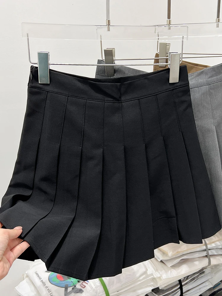 

Harajuku Preppy Style Solid Color High Waist Mini Skirts Korean Fashion Spring Vintage Casual Women Pleated Skirts For Women