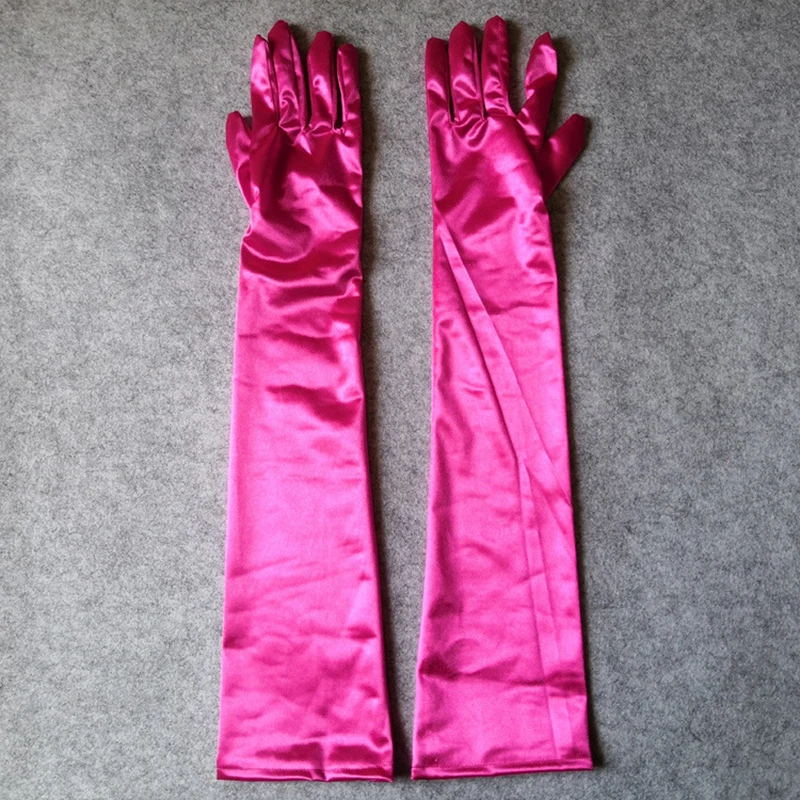 55cm Damen Elegante Formelle Abend-Handschuhe aus Satin, Lange Etikette-Handschuhe für Braut, Party, Weich und Glatt, Cosplay, Bühnenauftritte – Detail 8