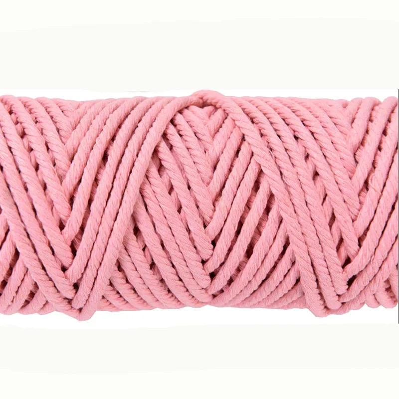Macrame Cotton Cord 5mmx50m 3 Twisted for Wall Hanging Hangers Crafts Gift Wrapping Wedding Decor cotton rope macrame cord