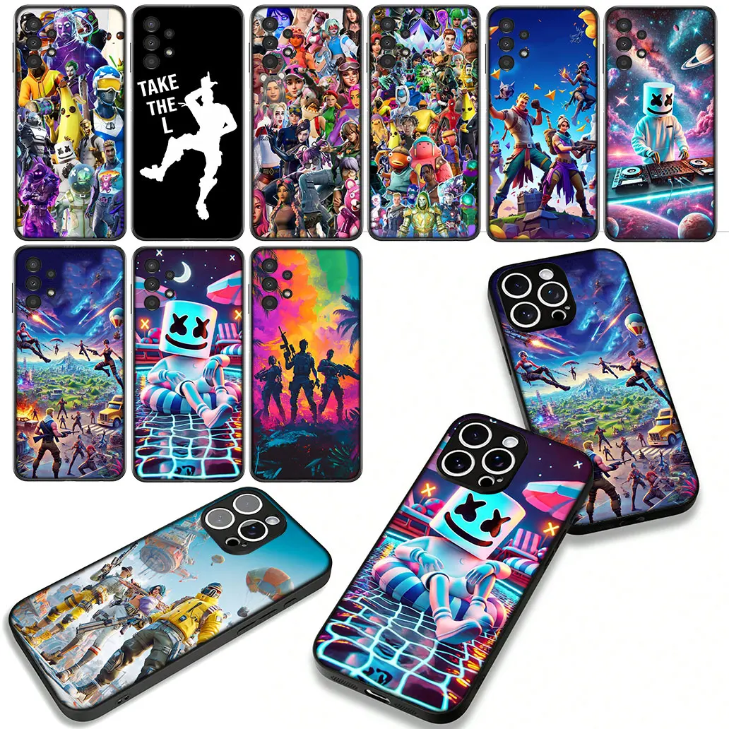Vibrant Gaming-Inspired Phone Case with Battle Royale Wallpaper Design
