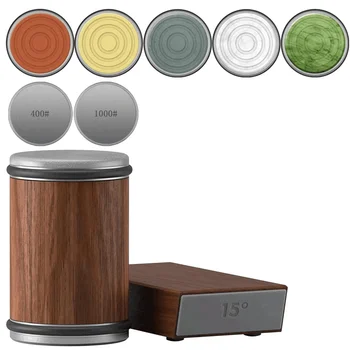 Affilacoltelli con rotolamento Portacoltelli magnetico Kit pietra per affilare diamantata con accessorio da cucina con rullo angolare da 15 e 20 gradi 1