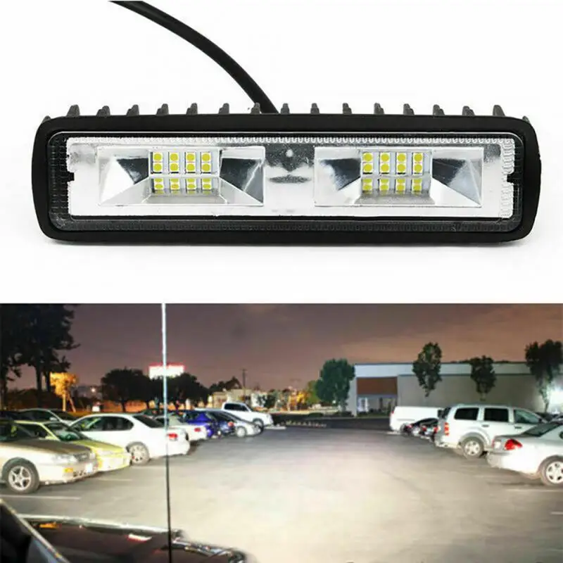 4 X 48W Luz de trabajo LED, Foco cuadrado 12V 24V Faros LED de largo  alcance IP67 Luz de marcha atrás de inundación puntual para automóvil  Camión Tractor SUV Barco (4 PCS) longziming