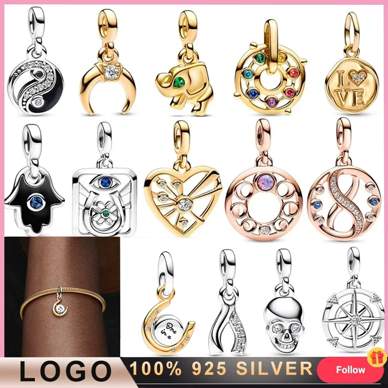 

Authentic 925 Sterling Silver Women's Me Series Love Pendant Fit Original Original Bracelet Necklace DIY Fashion Jewelry Gift