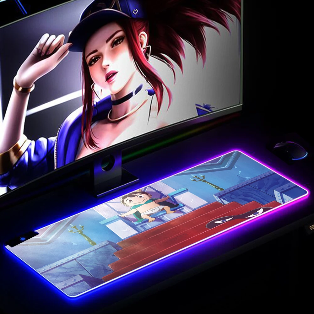 

Anime RGB Mouse Pad Kawaii Ranking Of Kings Large Mousepad Gaming Keyboard Computer Mouse Mats Carpet Cartoon Laptop Desk Mat