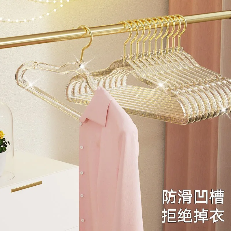 Acrylic Transparent Glitter Hanger with No Trace, Anti Slip, and Non Bulging Features for Storing Fairy Clothes 4