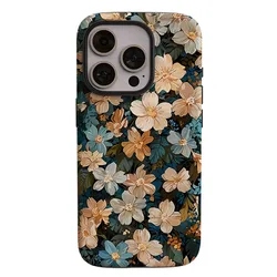 Retro Flower Phone Case with 2 - in - 1 Protection Film for Huawei Mate 50 Pro (Hua015)