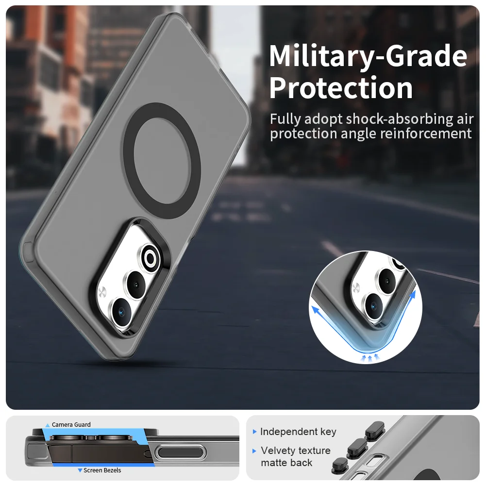 Magnetic Wireless Charging Case with Transparent Candy Color Back Shell