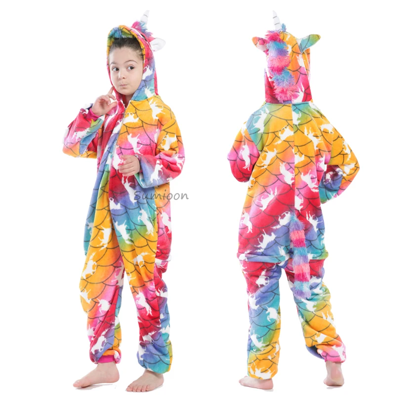 Kigurumi Suit for Children Unicorn Pajamas Anime Panda cosplay Costume Licorne Onesie Kids Baby Overalls Unicornio Pijamas