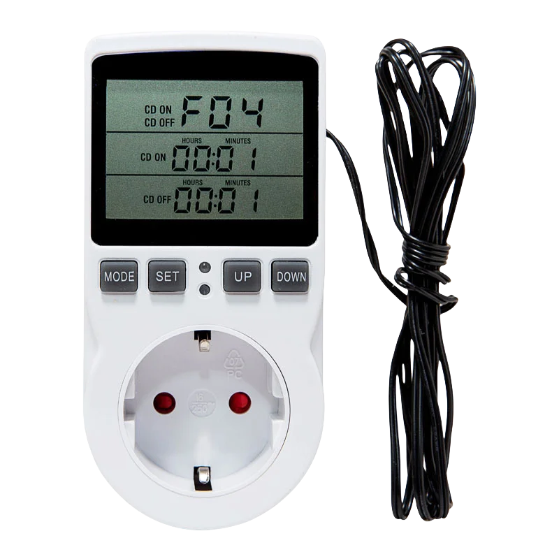 EU FR Steckdose Thermostat Digitaler Temperaturregler Steckdose mit Zeitschaltuhr Sensorsonde Heizung Kühlung – Detail 7