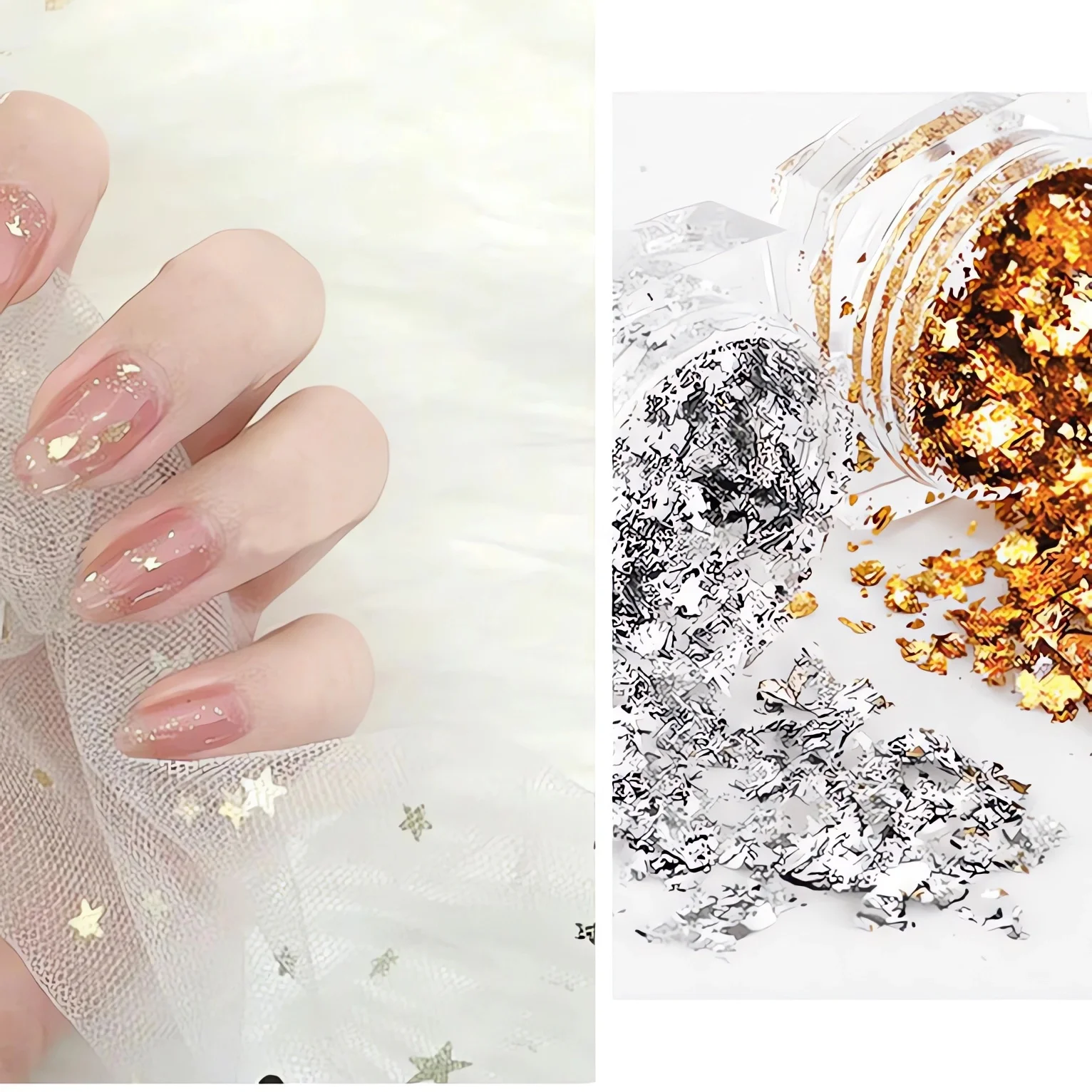 Gold Silver Bronze Foil Paper Irregular Aluminum Sticker Flakes Glitter Handmade Epoxy Resin Decor Candle Making Supplies