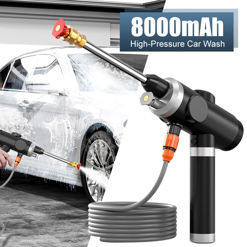 High Pressure Water Gun Lithium Battery 120W 25MPa Portable Car Cleaner