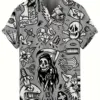 Skull Men'S Shirts Horror 3d Print Casual Hawaiian Shirts Man Retro Shirt For Man Street Button Short Sleeves Lapel Clothes 2024 1