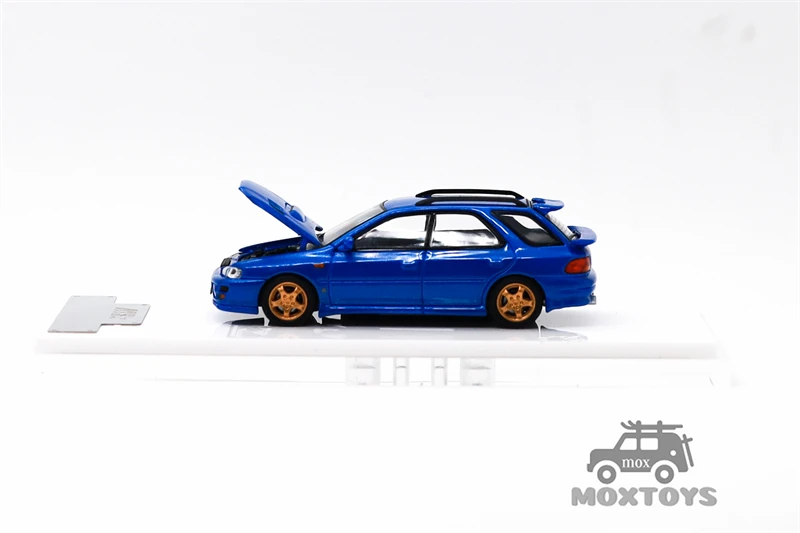 ATS 1:64 IMPREZA WRX 메탈릭 블루/화이트 다이캐스트 수집가용 차량 모델 자동차