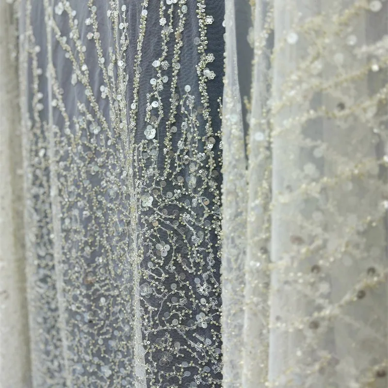 

Новое свадебное платье из бисера, женское платье для выступлений, вечернее платье, сетчатая ткань с вышивкой блестками