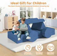 Canapé de jeu modulaire pour enfants, canapé sectionnel pour enfants, meubles de chambre à coucher et de salle de jeux pour tout-petits, mousse convertible et coussin de sol 4