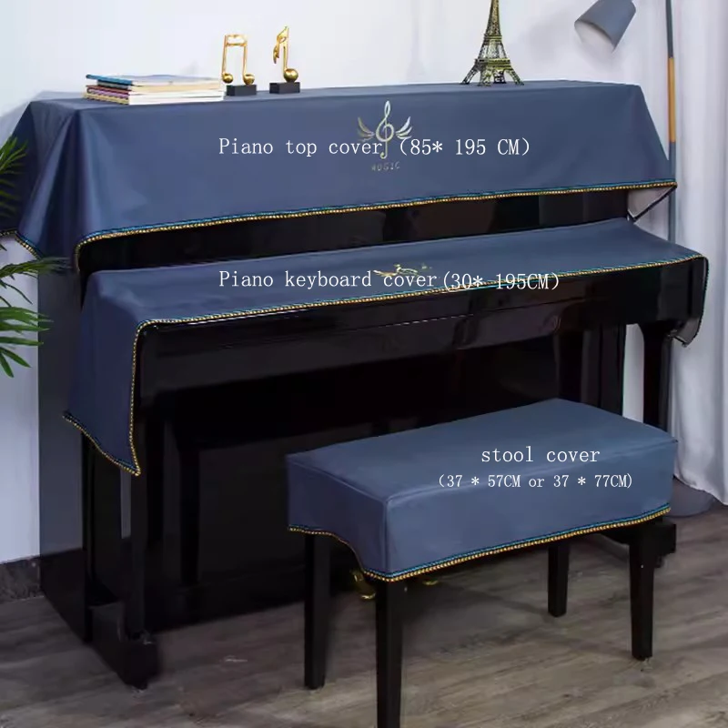 Copertura Antipolvere Per Tastiera Pianoforte 88 Tasti - Chiusura A Cordoncino, Nero - Foto 8