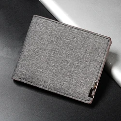 Denim Leather Slim Wallet with Coin Purse and Card Holder (Dark gray)