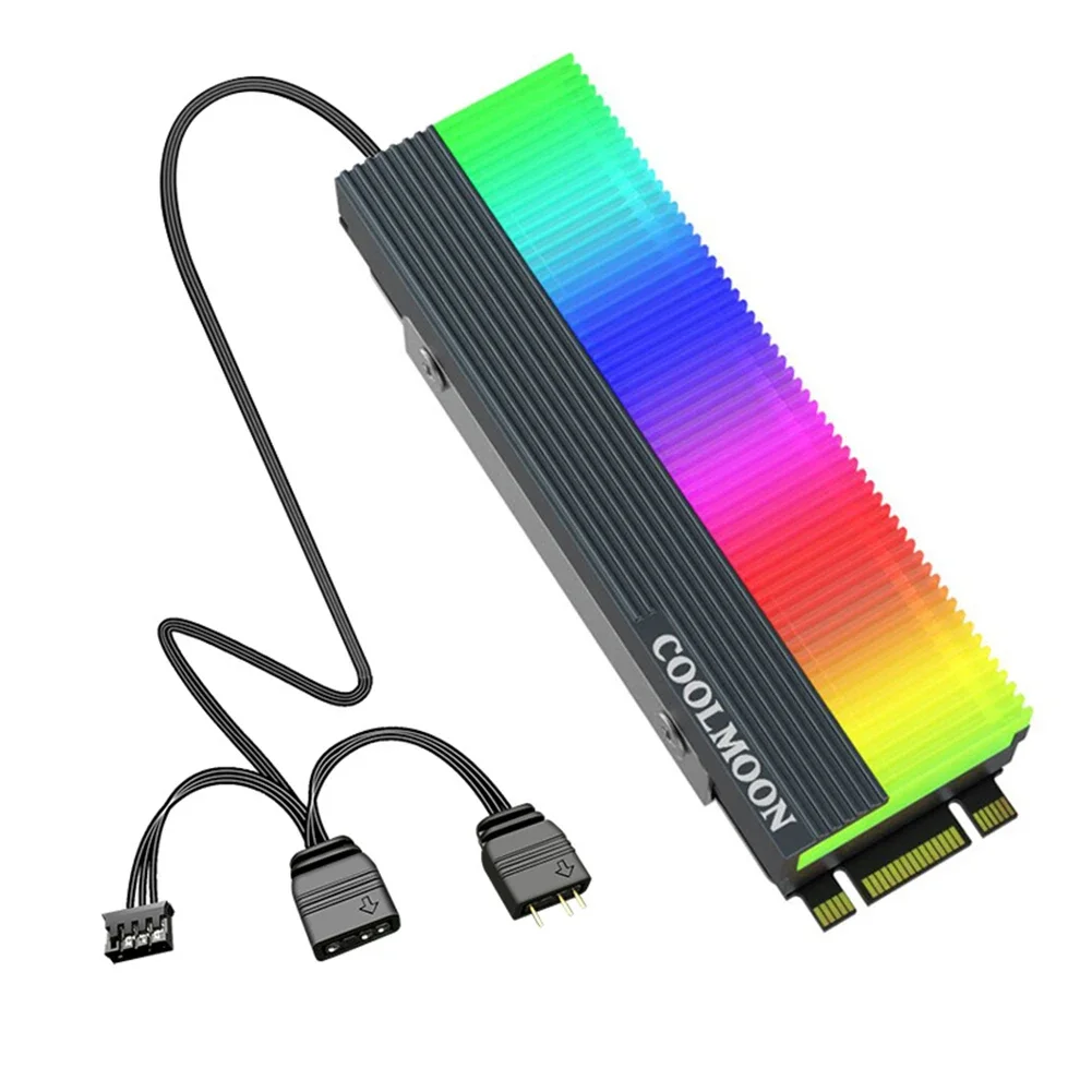 COOLMOON CM-M7S M.2 ARGB SSD Heatsink Cooler 2280 Solid State Drive Radiator Pad Video Graphics Card Water Cooler Radiator