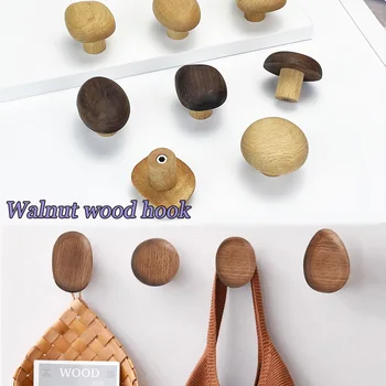 Patères muraux en bois naturel, minimaliste, pour chapeau, clé, piquets pour suspendre une serviette, un sac, une décoration d'entrée de maison, 2025 1